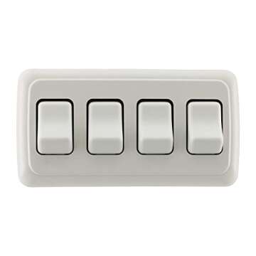American Technology Components Quad SPST On-Off Switch with Bezel, 12-Volt, for RV, Trailer, Camper ...