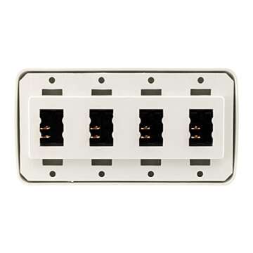 American Technology Components Quad SPST On-Off Switch with Bezel, 12-Volt, for RV, Trailer, Camper (White)