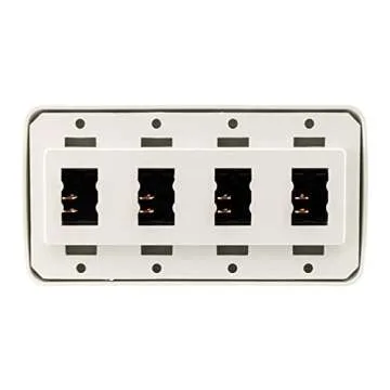 American Technology Components Quad SPST On-Off Switch with Bezel, 12-Volt, for RV, Trailer, Camper (White)