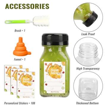 TOMNK 105pcs 4oz Reusable Juice Bottles for Events