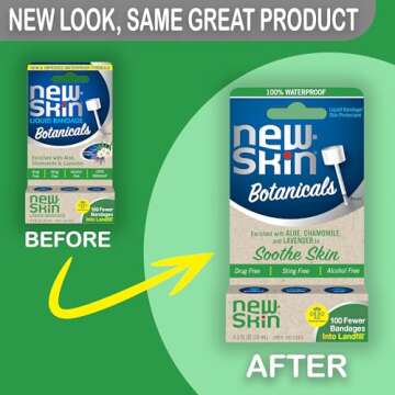 New-Skin Botanicals Liquid Bandage for Minor Cuts and Scrapes, 0.3 Ounce (Packaging May Vary)