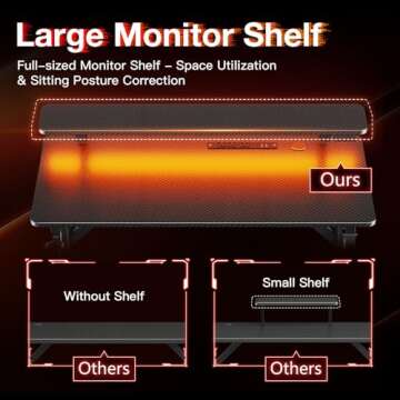 MOTPK 31 Inch Small Gaming Desk with LED Lights & Power Outlets, Computer Desk Gaming Table with Monitor Shelf, Gamer Desk with Carbon Fiber Texture, Kids Boys Desk Gift for Men