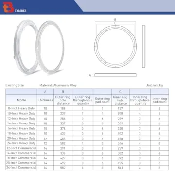 TamBee 10 Inch Heavy Duty Lazy Susan Turntable Bearing