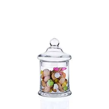Diamond Star Set of 3 Clear Glass Apothecary Jars Elegant Storage Jar with Lid, Decorative Wedding Candy Organizer Canisters Home Decor Centerpieces (H: 11", 8.5", 7.5" D: 5")