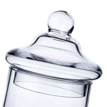 Diamond Star Set of 3 Clear Glass Apothecary Jars Elegant Storage Jar with Lid, Decorative Wedding Candy Organizer Canisters Home Decor Centerpieces (H: 11", 8.5", 7.5" D: 5")