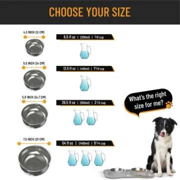 Active Pets Dog Bowl Set, Stainless Steel No Spill Mess-Proof Food & Water Dog Food Bowls with Skid Resistant Silicone Mat, Dog Bowls Small Size Dog, Medium, & Large, Pet Puppy Bowls & Dog Dishes