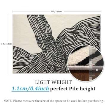 YIHOUSE 5×8 Ft Area Rugs Non-Shedding Washable Rug, Modern Rug for Bedroom Living Room Dining Room ...