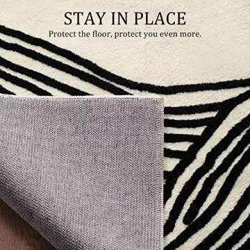 YIHOUSE 5×8 Ft Area Rugs Non-Shedding Washable Rug, Modern Rug for Bedroom Living Room Dining Room Office Playroom Nursery, Nonslip Throw Rugs Soft Thin Contemporary Striped Rugs-Black and White Rug