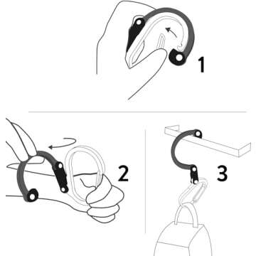 GEAR AID HEROCLIP Carabiner Clip and Hook (Medium) for Camping, Backpack, and Garage