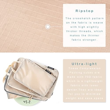 BAGAIL Ultralight Compression Packing Cubes for Travel