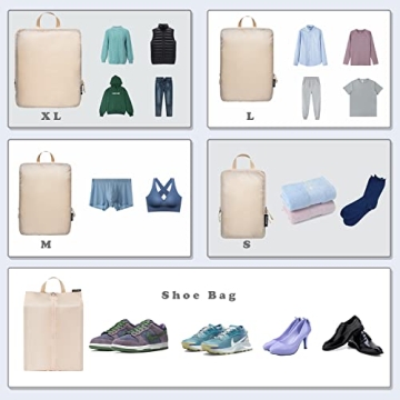 BAGAIL Ultralight Compression Packing Cubes for Travel