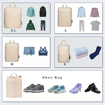 BAGAIL Ultralight Compression Packing Cubes for Travel