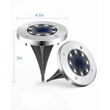 UFOND 8 Pack Solar Ground Lights, Outdoor Waterproof Solar Garden Lights Decor, Disk Solar Deck Lights, Landscape Lighting for Patio Pathway Yard,Outdoor Lights (Cold White)