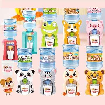 LUOZZY Mini Water Dispenser for Kids Lovely Cartoon Piggy Frog Water Machine Kids Drinking Water Fountains Toys for Kids (Panda)