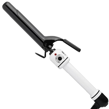 HOT TOOLS Pro Artist Nano Ceramic Curling Iron/Wand | For Smooth, Shiny Hair (1” in) Black/White