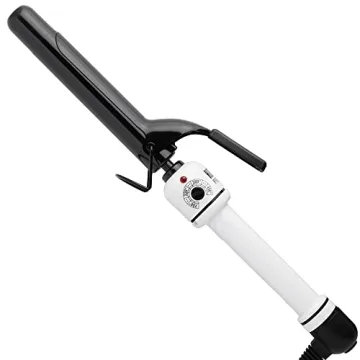HOT TOOLS Pro Artist Nano Ceramic Curling Iron/Wand for Smooth, Shiny Hair (1” in) Black/White