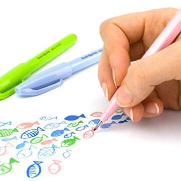 Pentel Arts Sign Pen Brush Tip, Assorted Colors, 12 Pack Box (SES15C2PC12)