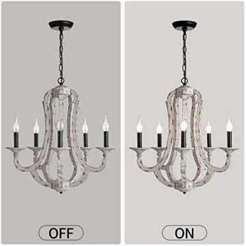 TZOE Rustic Wrought Iron Chandelier,5-Light Candle Chandeliers,Vintage Style,22.5 inch Wide Farmhouse Pendant Lighting,for Dining Rooms,Bedroom,Foyer,Kitchen