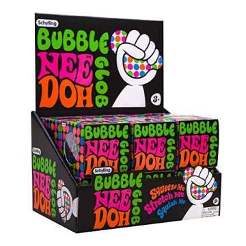Schylling NeeDoh Bubble Glob - Sensory Squeeze Toy - Bubble Bead Filling - 2.25" Wide - Color May Vary (Pack of 1)