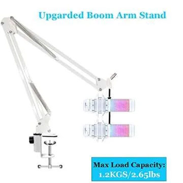 HyperX Quadcast S Mic Boom Arm - Adjustable White Stand Compatible With HyperX Quadcast Microphone By YUZUHOME