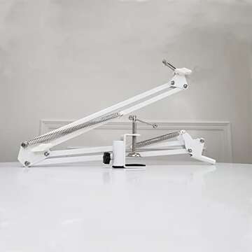 HyperX Quadcast S Mic Boom Arm - Adjustable White Stand Compatible With HyperX Quadcast Microphone By YUZUHOME