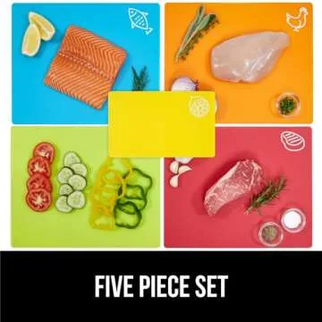Gorilla Grip Flexible Cutting Board Set of 5 for Food Prep