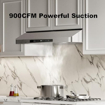 Everkitch 30 Inch Under Cabinet Range Hood - 900CFM Kitchen Vent Hood