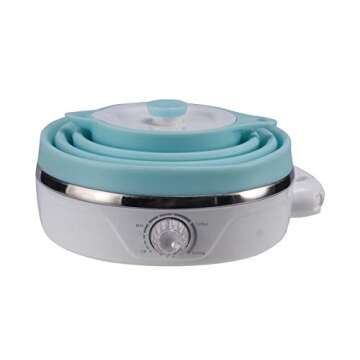 Travel Kettle, Silicone Foldable Electric Kettle,0.6 Liter, Adjustable control（110V）, Blue