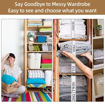 Bed Sheet Organizer Bands - Sheet Keepers for Organizing,Elastic Sheet Storage Organizer for Linen Closet - Sheet Linen Labels for Bedding Sets-Bed Bands Sheet Storage for Organization