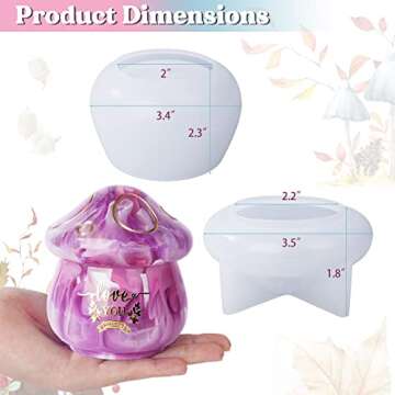 LET'S RESIN Jar Resin Moulds Silicone, Mushroom Resin Jar Mould with Lid, Silicone Moulds for Epoxy ...