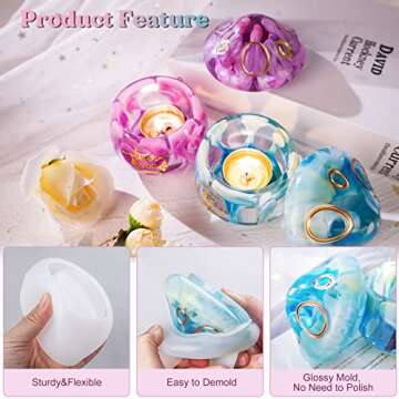 LET'S RESIN Jar Resin Moulds Silicone, Mushroom Resin Jar Mould with Lid, Silicone Moulds for Epoxy Resin, Epoxy Moulds Silicone for Storage Container, Candle Holder, Candy Jar, Gifts,Mushroom Jar