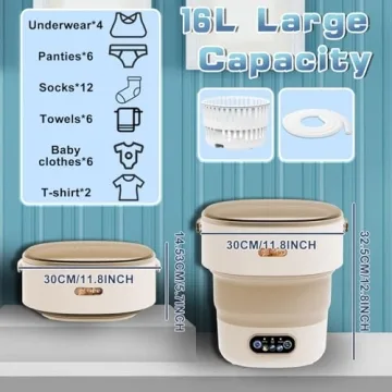 Portable Washing Machine & Dryer - 16L Mini Laundry Solution