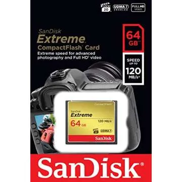 SanDisk 64GB Extreme CompactFlash Memory Card UDMA 7 Speed Up To 120MB/s - SDCFXSB-064G-G46