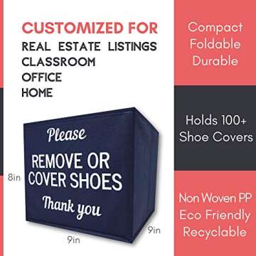 RE GOODS Shoe Covers Box - Real Estate Agent Supplies, Disposable Shoe Bootie Holder For Realtor Lis...