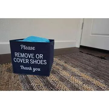 RE GOODS Shoe Covers Box - Real Estate Agent Supplies, Disposable Shoe Bootie Holder For Realtor Listings and Open Houses | Please Cover or Remove Shoes Bin