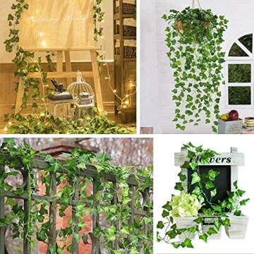CQURE 98Ft Artificial Ivy Garland for Home and Events