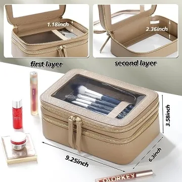 Minnanxi Clear Makeup Travel Organizer Double Zipper Bag
