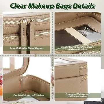 Minnanxi Clear Makeup Travel Organizer Double Zipper Bag