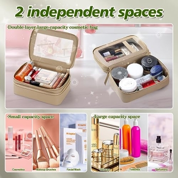 Minnanxi Clear Makeup Travel Organizer Double Zipper Bag