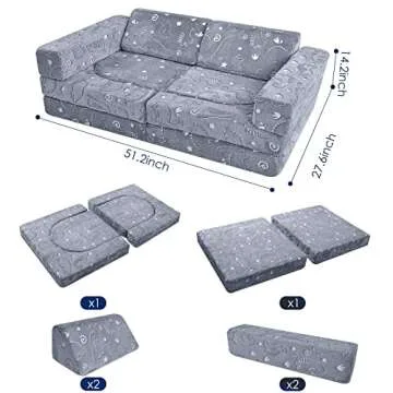 MeMoreCool Kids Couch - Glow in Dark Modular Sofa for Kids