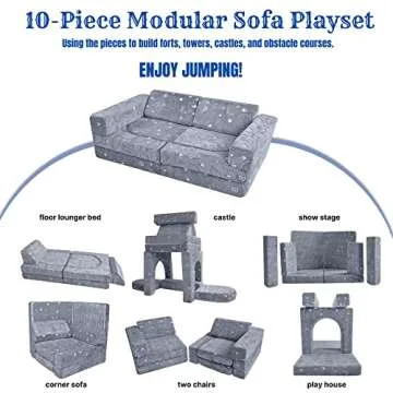 MeMoreCool Kids Couch - Glow in Dark Modular Sofa for Kids