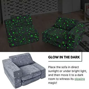 MeMoreCool Kids Couch - Glow in Dark Modular Sofa for Kids