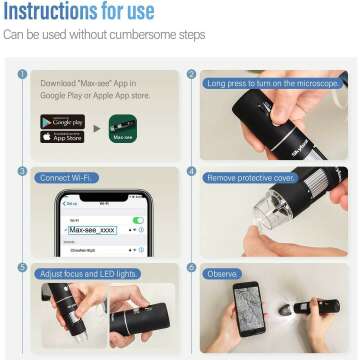 Portable Wireless Digital Microscope with HD Camera