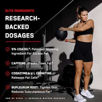 SteelFit Abs of Steel | Maximum Definition Skin Firming Lotion | 30-45 Days of Supply | Skin Tightening Cream for Sculpting Abs | L-Carnitine Supplement | Pre & Post Workout for Men & Women