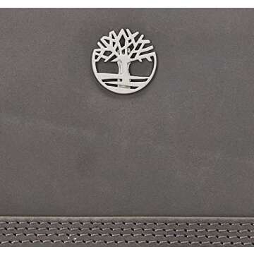 Timberland Leather RFID Zip Around Wallet Clutch with Wristlet Strap, Castlerock (Nubuck)