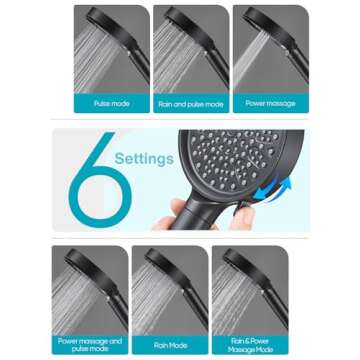 Cobbe Filtered Shower Head with Handheld, High Pressure 6 Spray Mode Showerhead with Filters, Water Softener Filters Beads for Hard Water - Remove Chlorine - Reduces Dry Itchy Skin, Matte Black