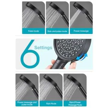 Cobbe Filtered Shower Head with Handheld, High Pressure 6 Spray Mode Showerhead with Filters, Water Softener Filters Beads for Hard Water - Remove Chlorine - Reduces Dry Itchy Skin, Matte Black