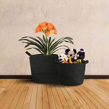 SaolGllS Cotton Rope Planter Baskets for Stylish Storage