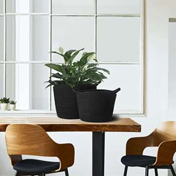 SaolGllS Cotton Rope Planter Baskets for Stylish Storage