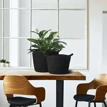 SaolGllS Cotton Rope Planter Baskets for Stylish Storage